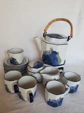 Wunderschönes Teeservice Porzellan 5 Tassen Kanne Stövchen
