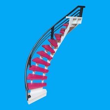 Playmobil - Treppe Wendeltreppe - komplett - weiß / pink - aus 70205 9849