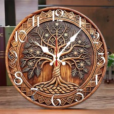 Baum des Lebens Wanduhr Holz