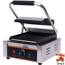 Kontaktgrill geriffelt 1800W Gastro Panini Toaster Elektro Grillplatte Edelstahl
