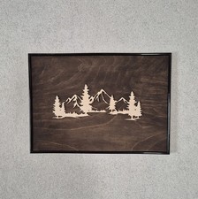 Wandbild Berge aus Holz - DIN