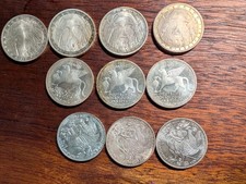 10 x 5 DM Gedenkmünzen BRDverschiedene Motive unzirkuliert  625er Silber