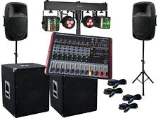 3000 Watt Pa Anlage Box USB Musiker 9 Kanal Powermixer DJ Licht Light LED Set 15
