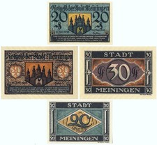 ?MEININGEN 1921: "Stadtwappen von Meiningen", Notgeld-SERIE