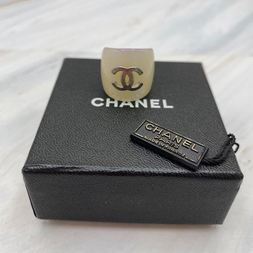 Chanel kunststoff ring weiß - kunststoff,