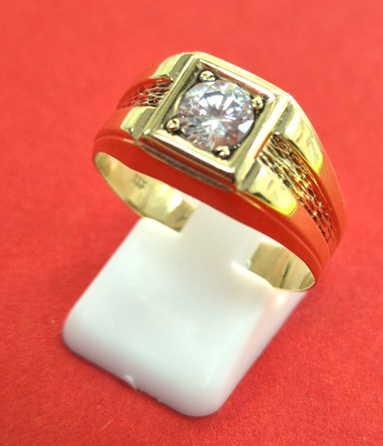 Herren goldring 333 solitär - 333,