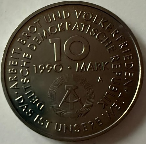 Gedenkmünze ddr mark 1990 - gedenkmünze, ddr-10-mark