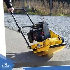 BAMATO Rüttelplatte R-60 mit Gummimatte + Fahrwerk 8,2 kN 55 kg Verdichter