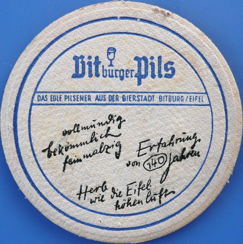 Alter bierdeckel bitburger - bierdeckel,