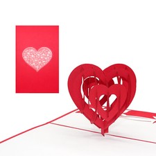 Pop Up Karte "Red heart" 3D