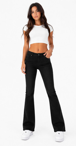 Damen jeans hose bootcut - hose, mid