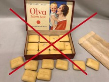 1 STÜCK OLVA TOILETTE OLIVEN SEIFE RATION WEHRMACHT MARKETENDERWARE VORKRIEG 