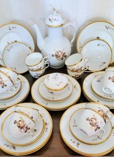 ROYAL COPENHAGEN DENMARK "  BRAUNE ROSE   " KAFFEESERVICE FÜR 12 PERSONEN