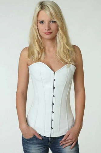 Korsett corsage weiss leder - korsett,