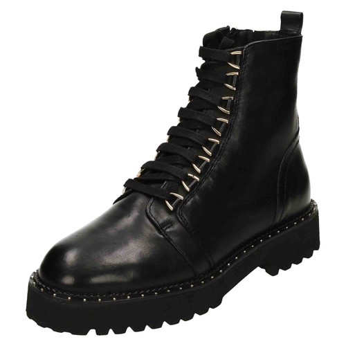 Schwarze leder stiefel - schwarze,