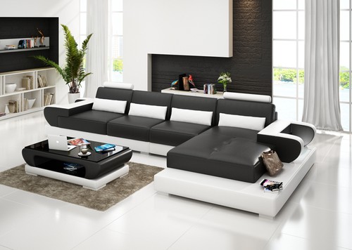 Ledersofa couch wohnlandschaft - couch,