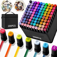 100 Fraben Graffiti Stifte Twin Marker Filzstifte Alkohol Marker Set für Comics
