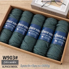 Alpaka Wolle Alpaca 5 x 100g 500g NS 4-5mm Strickgarn weich zum Stricken grün