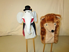 2 Handpuppen Kasperle Figuren Theater Elefant Bär