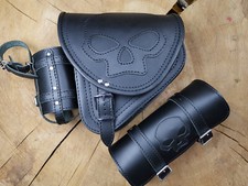 Schwingentasche Diablo Skull Set inkl. Werkzeugrolle passend für Harley Davidson