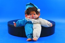Monchichi Monchhichi Harlekin Clown blau-weiß 80er sehr selten Rar