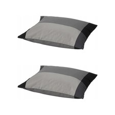 2x Ikea Brunkrissla Kissenbezug schwarz 50x60cm Baumwolle Viskose Neu