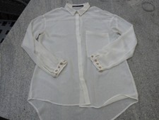 ZARA Bluse beige transparent mit goldenen Nieten Gr. M