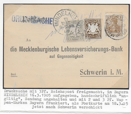 Postkarte drucksache 1905 von - 1905,