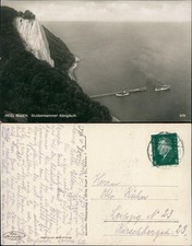 Stubbenkammer-Sassnitz Saßnitz Königsstuhl mit Bootssteg und Booten 1930