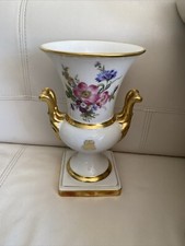 LINDNER Porzellan Vase Amphore Kueps BAVARIA 419 2, echt Gold, H 25 cm, Rar