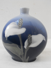 Royal Copenhagen Kunst Nouveau Vase 971/209 Blumen Calla -selten-