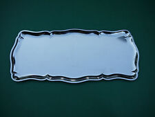 Servierplatte Edelstahl verziert länglich 42 x 16 cm Serviertablett Platte Dekor