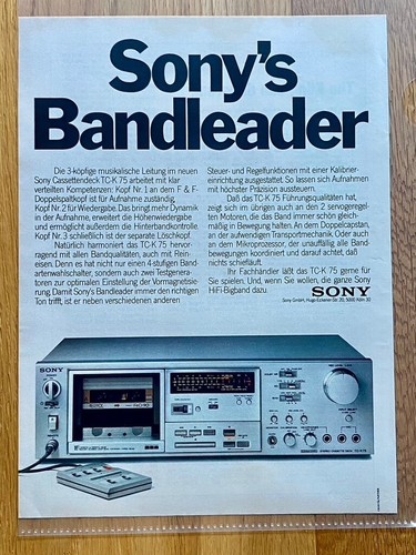 Sony cassettendeck k75 - sony, tc-k75