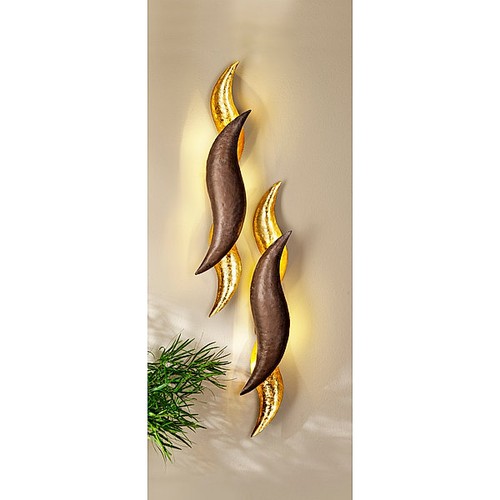 Led wandleuchte golden - *golden, wave*