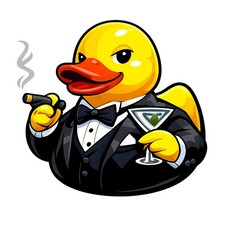 3x Sticker Rubber Duck Tuxedo