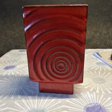 Cari Zalloni für Steuler, Vase „Zyklon“ 193/20, rote Lava-Glasur, 70er Jahre