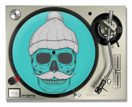 Hipster skull beanie - hipster, dj