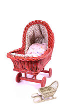 Puppenwagen Weidenkorb Holz