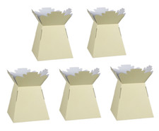 5 x BLUMENSTRAUSSKASTEN GLÄNZEND FARBE CREME BEIGE WOHNVASE TRANSPORTER VERKAUF