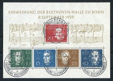 Bund Beethoven Block Nr. 2 gestempelt ESST Bonn Stempel falsch geprüft Schlegel