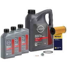 8L ORIGINAL NISSAN Motoröl 5W40 + HENGST Ölfilter für QASHQAI X-TRAIL 2.0 dCi