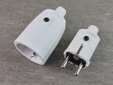 Set ABL PVC Kupplung + Stecker weiß Schuko Kupplung und Stecker weiß IP20 ABL