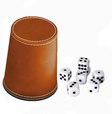 Würfelbecher Leder Set mit