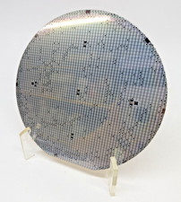 Vintage 5 Zoll Silizium Gold Wafer bedruckt | 1999 | Rückseite vergoldet