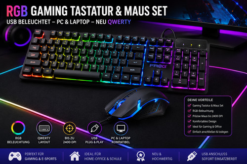 Rgb gaming tastatur maus set - gaming,