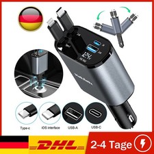 Autoladegerät 4In1 Mit Doppeltem Ausziehbarem Kabel USB C PD 120W LAIMICAERIN