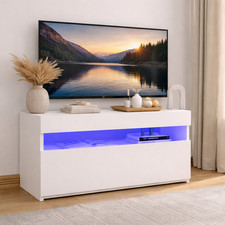 TV Schrank LED Weiß Lowboard