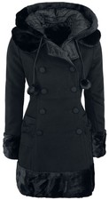 Hell Bunny Wintermantel Damen Sarah Jane Coat schwarz Rockabilly, Rockwear