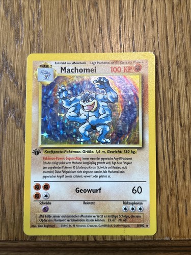 Pokémon karte machomei 1995 - karte,