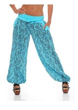 Damen Pumphose mit Orient Print Haremshose Pluderhose Hose 3488